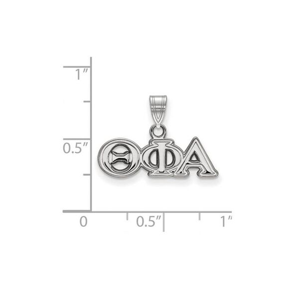Sterling Silver Theta Phi Alpha Small Greek Letters Pendant - Picture 2 of 3
